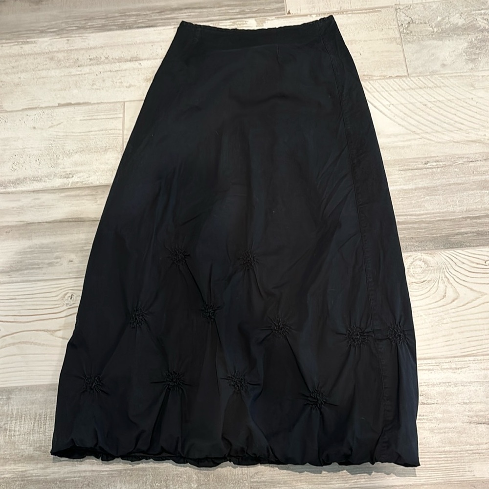 Rene Derby black lined zip back skirt size small